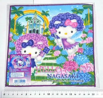 나가사키 한정 수국 미니 타월 손수건 헬로키티 산리오 헤이세이 레트로 꽃