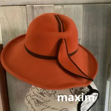 maxim 햇 차분한 오렌지 펠트 멋스러운 형태