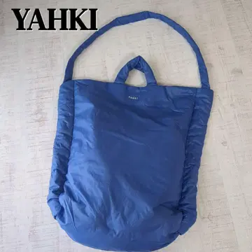 새상품급 YAHKI 나일론 토트백 숄더백 블루 2WAY