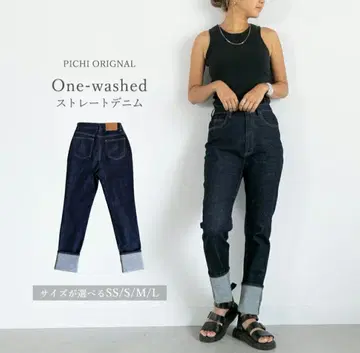 새상품급 PICHI 피 원워시 스트레이트 데님