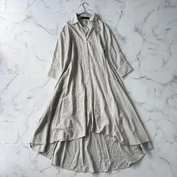 새상품급 미카레미카레 셔츠 원피스 라이트 그레이
