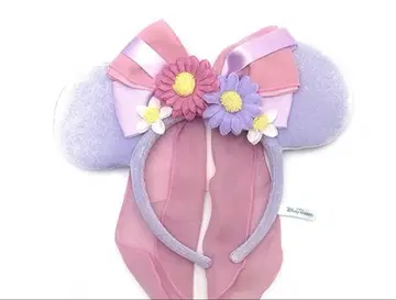 디즈니 꽃 장식 리본 머리띠