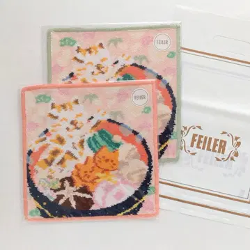 페이러 타월 손수건 오조우니모치모치 고양이 2종 고양이 고양이