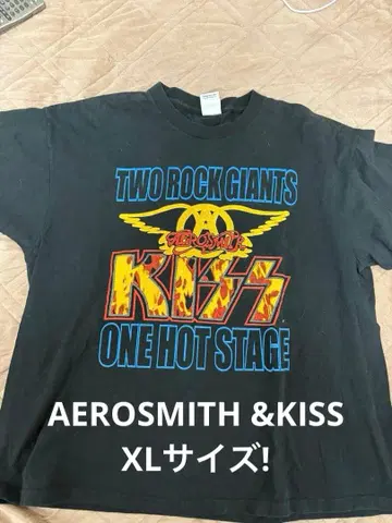 초 레어 XL! 에어로스미스 & KISS 더블 헤드라이너 TOUR 티셔츠