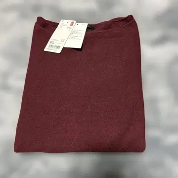 미사용 새상품 유니클로 3D 코튼 보트넥 스웨터 3XL 와인
