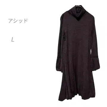 acide 그레이 벌룬 원피스 L 벌룬 헴 벌룬 슬리브