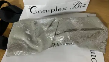 컴플렉스 비즈 실버 리본 헤어밴드