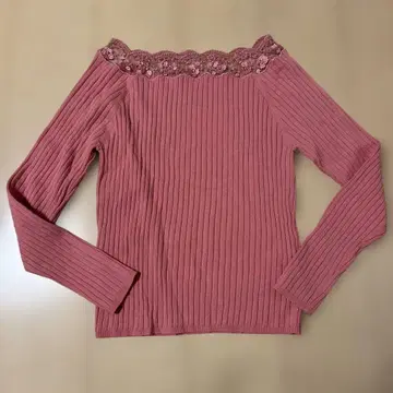 새상품 LAISSE PASSE 핑크 긴팔 니트 38 M 레 파세