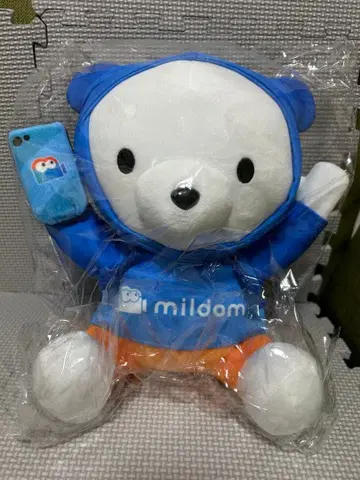 mildom 후드 부착 곰 봉제 인형