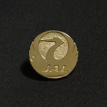 JAL 일본항공 학 문양 핀 배지 골드 컬러