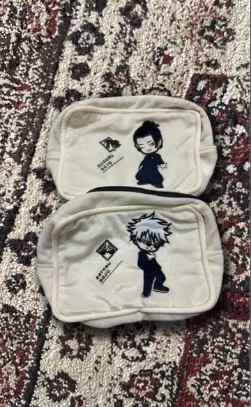 주술회전 5주년 라운드원 한정판 스퀘어 파우치 고죠 사토루 게토 스구루