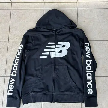 New Balance 블랙 풀 집업 후드티