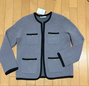 아나이 울 부클레 포켓 롱 가디건 38 M 사이즈 그레이 새상품