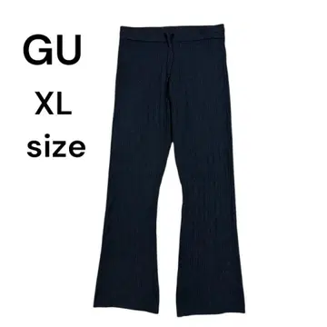 GU 케이블 니트 팬츠 허리밴딩 블랙 여성용 XL LL 2175