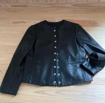 23구 양가죽 가죽 자켓 블랙 36