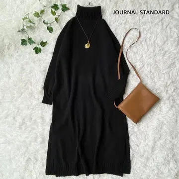 JOURNAL STANDARD 니트 원피스 블랙 캐시미어 혼방