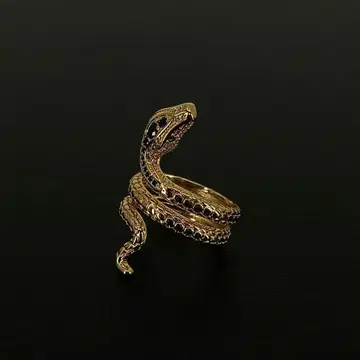 빈티지 골드 스네이크 지르코니아 반지 16호