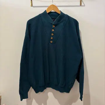 USA LAND'S END 코튼 니트 헨리넥 90s