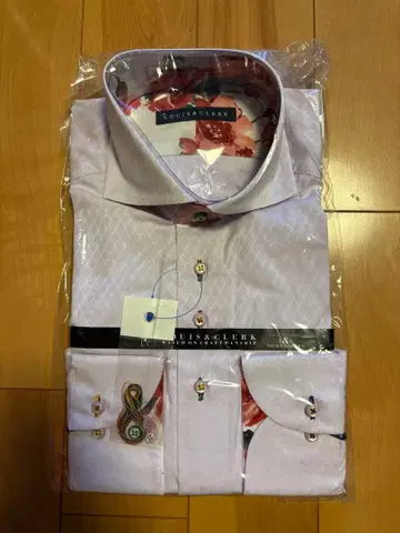 LOUIS & CLERK 라이트 핑크 드레스 셔츠 M