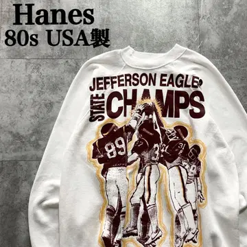 [ 80s.USA제 ] Hanes 헤인즈 빅 프린트 래글런 맨투맨