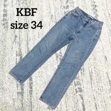 [KBF] 데님 팬츠 청바지 스트레이트 34 연한 파랑 캐주얼