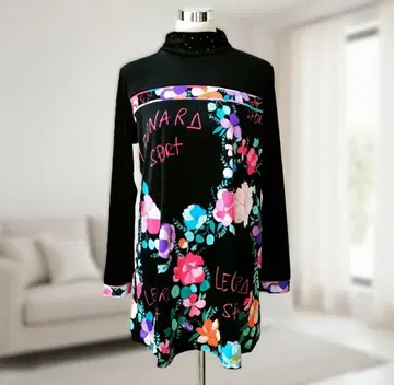 최근 컨디션 최상 빅 사이즈 42 레오나르 튜닉 벨로아 블랙