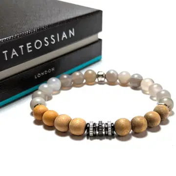 tab122 타테오시안 팔찌 실버925 기어 브라운 우드 염주