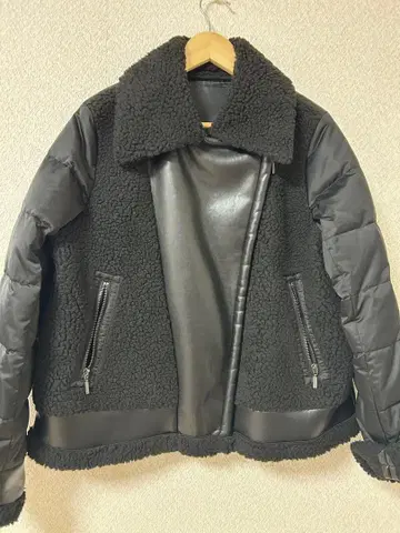 다운 라이더스 이소재 보아 자켓 블랙