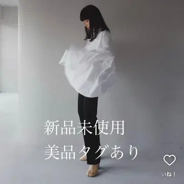 새상품급 etre tokyo 벌룬 실루엣 셔츠 칼라 롱 상의 화이트