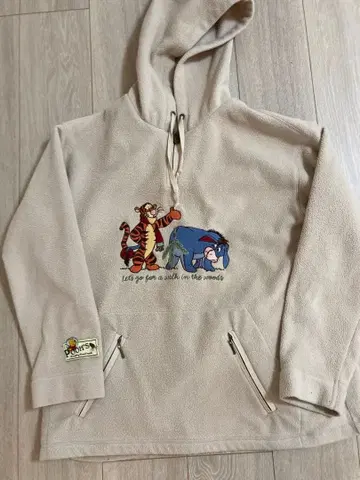 티거와 이요르 자수 플리스 후드티