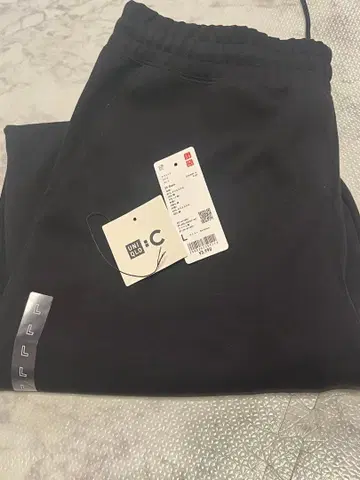 UNIQLO:C 맨투맨 와이드 팬츠 L 블랙