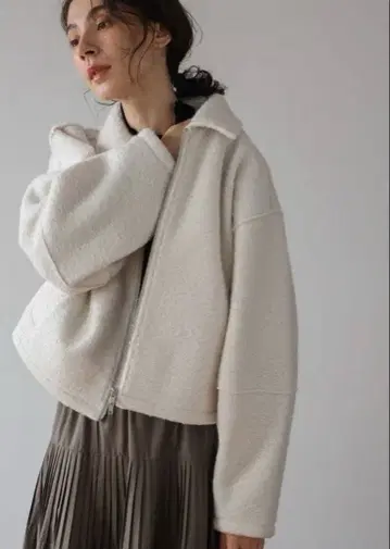 봉쥬르 사간 부클레 스텐 칼라 W 지퍼 블루종