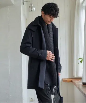 [ ikka ] 울라이크 니트 스텐카라 코트