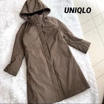 유니클로 하이브리드 다운 코트 S 올리브 내구 발수 여성용 컨디션 최상