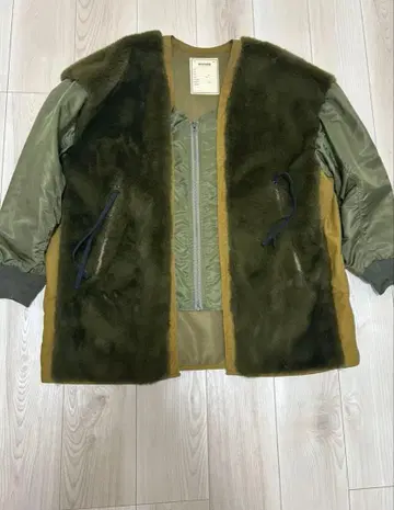 에신타 퍼 절개 자켓 아우터