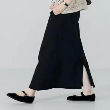 카구레 스트레이트 컷 스커트 블랙