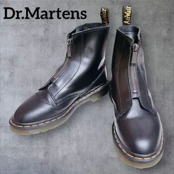 새상품급 닥터마틴 Cabbott 프론트 지퍼 부츠 블랙 가죽 24cm