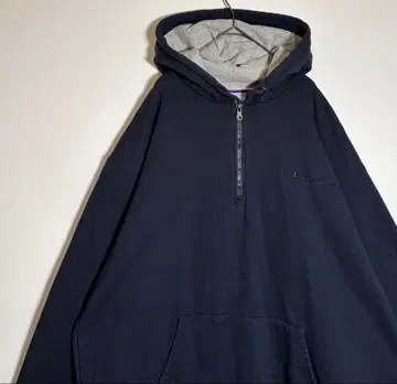 Champion 챔피온 하프 지퍼 자수 로고 속기모 후드티