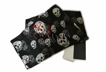 ALEXANDER McQEEN 해골 스컬 대형 스카프 스톨 블랙