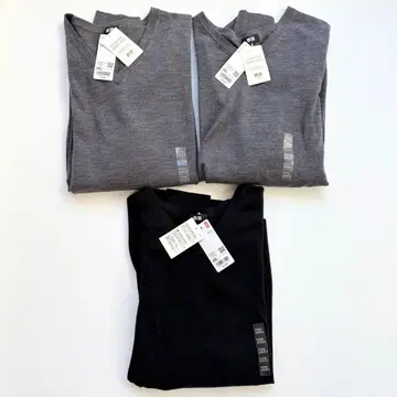 새상품 UNIQLO 메리노 V넥 스웨터 3점 세트 XXL 울