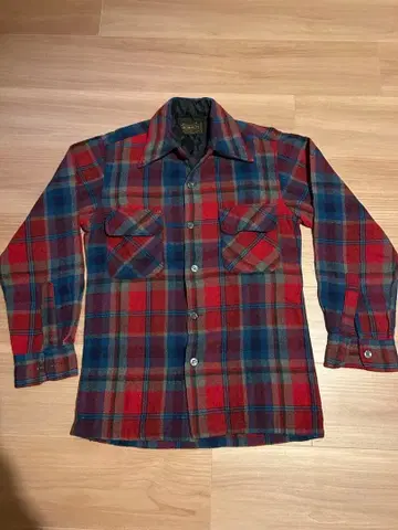 오씨모리츠 울 박스 긴팔 셔츠 빈티지