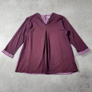 [새상품급] McGREGOR 맥레거 체크 절개 턱 블라우스 (L)