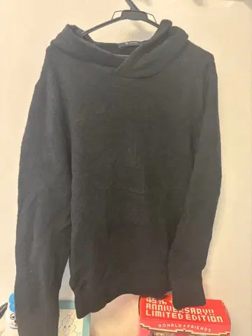 nano 후드 부착 후드티 M 블랙