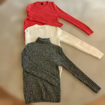 UNIQLO 2점 & GAP 1점 니트 스웨터 3종 세트 남성용 L