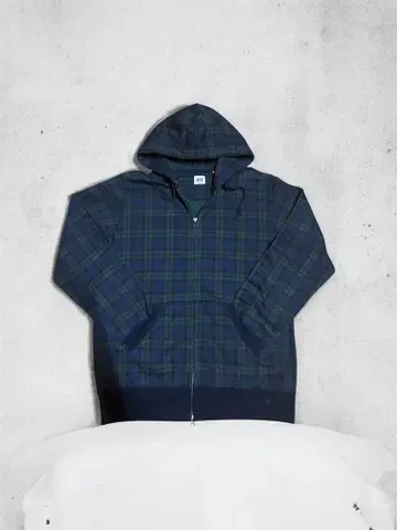 UNIQLO 체크 후드티 더블 지퍼