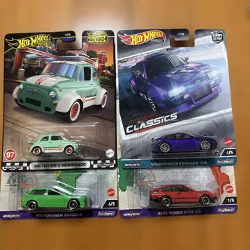 Hot Wheels 유럽 자동차 4대 세트 FIAT VW ALFA