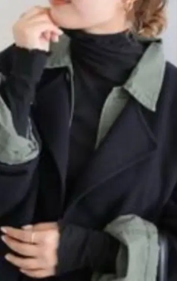 슬로브 이에나 골지 리브 티셔츠 블랙