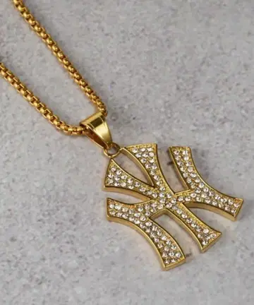 NY 로고 실버 목걸이 양키스