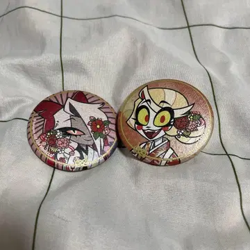 해즈빈 호텔 애니메이트 한정판 찰리 바기 캔 배지 세트