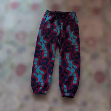 플리스 캐주얼 팬츠 빨파 패턴